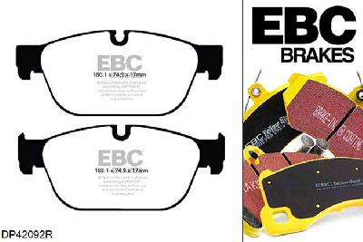 DP42092R, Citroen DS5, 1.6 Turbo hybrid 165 PK 2012-2015, EBC Yellowstuff remblokken set vooras, Voor modellen met ATE remklauwen aan de vooras, Voor modellen met een remschijf diameter 340mm