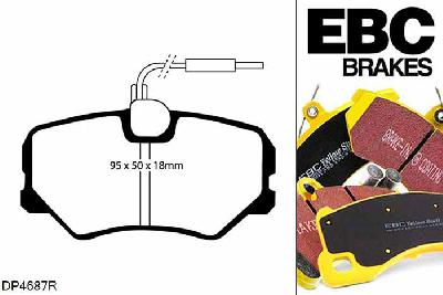 DP4687R, Citroen Saxo, 1.6 16v VTS 1996-2003, EBC Yellowstuff remblokken set vooras, Voor modellen met Girling/TRW remklauwen aan de vooras, Voor modellen met een remschijf diameter 247mm