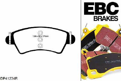 DP41234R, Citroen Xsara Estate, 2.0 TD 90 PK 1999-2000, EBC Yellowstuff remblokken set vooras, Voor modellen met Bosch remklauwen aan de vooras, Voor modellen met een remschijf diameter 266mm