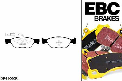DP41060R, Fiat Barchetta, 1.8 1995-1999, EBC Yellowstuff remblokken set vooras, Voor modellen met ATE remklauwen aan de vooras, Voor modellen met een remschijf diameter 257mm