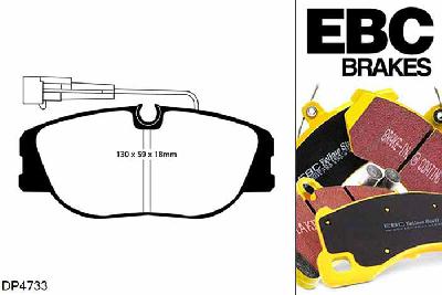 DP4733R, Fiat Coupe, 2.0 16v Turbo 190 PK 1995-1997, EBC Yellowstuff remblokken set vooras, Voor modellen met Girling/TRW remklauwen aan de vooras, Voor modellen met een remschijf diameter 284mm