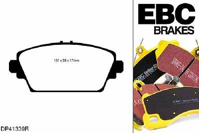 DP41339R, Honda Accord, 2.0 (CG) (CH) 1998-2003, EBC Yellowstuff remblokken set vooras, Voor modellen met Girling/TRW remklauwen aan de vooras, Voor modellen met een remschijf diameter 282mm