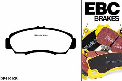 DP41610R, Honda Accord Euro R, 2.0 (CL7) 220 PK 2002-2007, EBC Yellowstuff remblokken set vooras, Voor modellen met een remschijf diameter 300mm