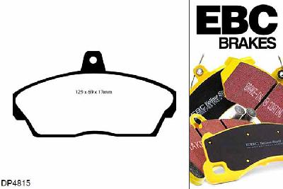 DP4815R, Honda Civic (5th Gen), 1.6 (MB1) 1995-1997, EBC Yellowstuff remblokken set vooras, Voor modellen met Girling/TRW remklauwen aan de vooras, Voor modellen met een remschijf diameter 262mm