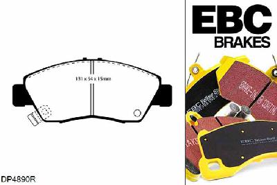 DP4890R, Honda Civic (5th Gen), 1.6 ESi (EH9) 1991-1996, EBC Yellowstuff remblokken set vooras, Voor modellen met Akebono remklauwen aan de vooras, Voor modellen met een remschijf diameter 240mm