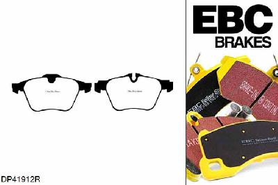 DP41912R, Jaguar S-Type, 4.2 R Supercharged 390 PK 2006-2008, EBC Yellowstuff remblokken set vooras, Voor modellen met ATE remklauwen aan de vooras, Voor modellen met een remschijf diameter 355mm