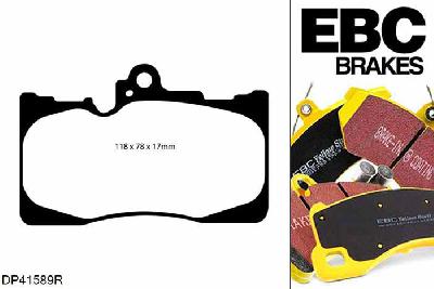 DP41589R, Lexus GS300h, 2.5 hydrid 2013-, EBC Yellowstuff remblokken set vooras, Voor modellen met een remschijf diameter 334mm