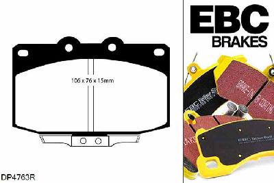 DP4763R, Mazda RX7, 2.4 (1.3) 1986-1991, EBC Yellowstuff remblokken set vooras, Voor modellen met een remschijf diameter 276mm