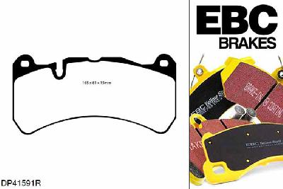 DP41591R, Mercedes CLK (C209), CLK63 AMG 2006-2010, EBC Yellowstuff remblokken set vooras, Voor modellen met Brembo remklauwen aan de vooras, Voor modellen met een remschijf diameter 361mm