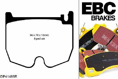 DP41486R, Mercedes CLS (C219), CLS55 AMG 2005-2010, EBC Yellowstuff remblokken set vooras, Voor modellen met Brembo remklauwen aan de vooras, Voor modellen met een remschijf diameter 360mm