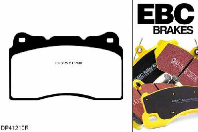 DP41210R, Mitsubishi Lancer Evo 7, 2.0 Turbo 2000-2003, EBC Yellowstuff remblokken set vooras, Voor modellen met Brembo remklauwen aan de vooras, Voor modellen met een remschijf diameter 320mm