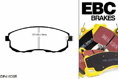 DP41636R, Nissan 350Z, 3.5 2003-2009, EBC Yellowstuff remblokken set vooras, Voor modellen met een remschijf diameter 296mm