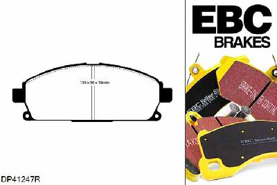 DP41247R, Nissan X-Trail, 2.2 TD 2001-2007, EBC Yellowstuff remblokken set vooras, Voor modellen met een remschijf diameter 280mm