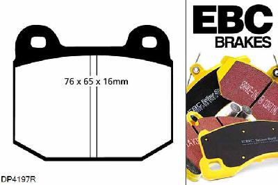 DP4197R, Opel Ascona, 1.6 1978-1981, EBC Yellowstuff remblokken set vooras, Voor modellen met ATE remklauwen aan de vooras, Voor modellen met een remschijf diameter 246mm