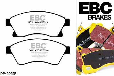 DP42065R, Opel Astra (J), 1.4 100 PK 2009-2015, EBC Yellowstuff remblokken set vooras, Voor modellen met een remschijf diameter 276mm