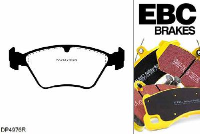 DP4976R, Opel Calibra, 2.0 Turbo 1992-1997, EBC Yellowstuff remblokken set vooras, Voor modellen met ATE remklauwen aan de vooras, Voor modellen met een remschijf diameter 284mm