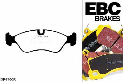 DP4760R, Opel Kadett, 2.0 1987-1993, EBC Yellowstuff remblokken set vooras, Voor modellen met ATE remklauwen aan de vooras, Voor modellen met een remschijf diameter 256mm