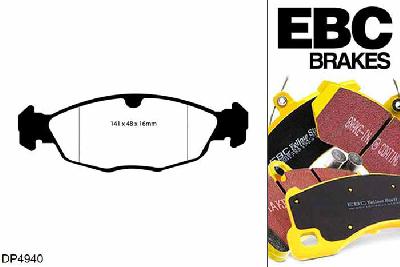DP4940R, Opel Tigra, 1.6 1994-2001, EBC Yellowstuff remblokken set vooras, Voor modellen met ATE remklauwen aan de vooras, Voor modellen met een remschijf diameter 255mm