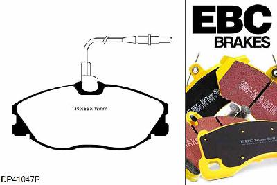 DP41047R, Peugeot 406 Coupe, 2.0 1997-2005, EBC Yellowstuff remblokken set vooras, Voor modellen met Girling/TRW remklauwen aan de vooras, Voor modellen met een remschijf diameter 283mm
