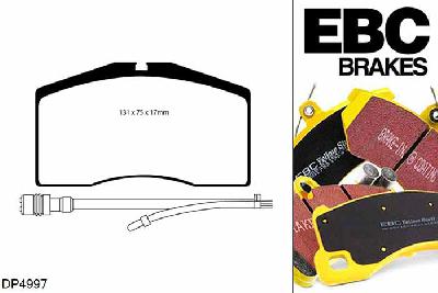 DP4997R, Porsche 911 (993), 3.8 Carrera RS 4 1995-1997, EBC Yellowstuff remblokken set vooras, Voor modellen met Brembo remklauwen aan de vooras, Voor modellen met een remschijf diameter 322mm