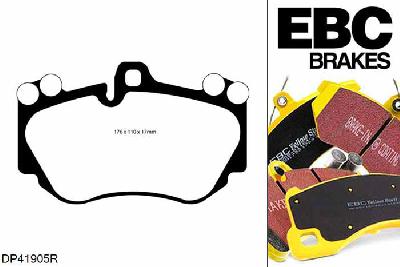 DP41905R, Porsche Cayenne, 4.8 Twin Turbo 2007-2010, EBC Yellowstuff remblokken set vooras, Voor modellen met Brembo remklauwen aan de vooras, Voor modellen met een remschijf diameter 380mm