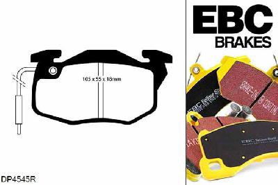 DP4545R, Renault Clio Mk1, 1.8 75mm ABS ring 1990-1998, EBC Yellowstuff remblokken set vooras, Voor modellen met Bendix remklauwen aan de vooras, Voor modellen met een remschijf diameter 238mm