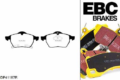 DP41187R, Saab 9-mei, 2.0 Turbo 1997-1999, EBC Yellowstuff remblokken set vooras, Voor modellen met ATE remklauwen aan de vooras, Voor modellen met een remschijf diameter 288mm