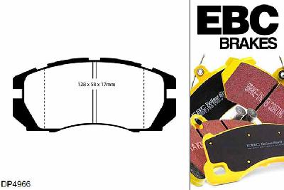DP4966R, Subaru Impreza, 2.0 Turbo 1994-1996, EBC Yellowstuff remblokken set vooras, Voor modellen met een remschijf diameter 277mm