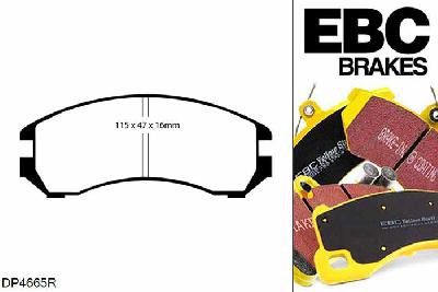 DP4665R, Suzuki Swift, 1.6 (AJ14S) 1990-1993, EBC Yellowstuff remblokken set vooras, Voor modellen met Akebono remklauwen aan de vooras, Voor modellen met een remschijf diameter 250mm