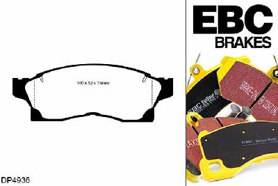 DP4936R, Toyota MR2 Mk2, 2.0 Turbo (Import) 1990-1992, EBC Yellowstuff remblokken set vooras, Voor modellen met een remschijf diameter 258mm
