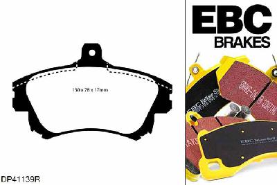 DP41139R, Volvo S40, 1.9 TD 1998-2004, EBC Yellowstuff remblokken set vooras, Voor modellen met Girling/TRW remklauwen aan de vooras, Voor modellen met een remschijf diameter 280mm