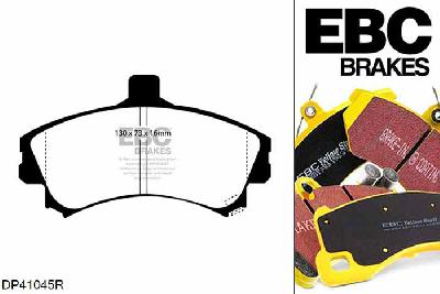 DP41045R, Volvo S40, 2.0 1995-1998, EBC Yellowstuff remblokken set vooras, Voor modellen met Girling/TRW remklauwen aan de vooras, Voor modellen met een remschijf diameter 256mm