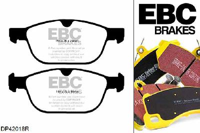 DP42018R, Volvo XC90, 3.2 243 PK 2012-2015, EBC Yellowstuff remblokken set vooras, Voor modellen met ATE remklauwen aan de vooras, Voor modellen met een remschijf diameter 328mm
