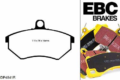 DP4841R, VW Golf Mk3, 1.8 Estate 1993-1995, EBC Yellowstuff remblokken set vooras, Voor modellen met Girling/TRW remklauwen aan de vooras, Voor modellen met een remschijf diameter 256mm