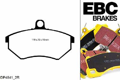 DP4841/2R, VW Golf Mk3, 2.8 174 PK 1992-1995, EBC Yellowstuff remblokken set vooras, Voor modellen met Girling/TRW remklauwen aan de vooras, Voor modellen met een remschijf diameter 280mm