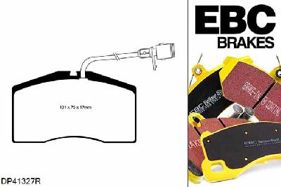 DP41327R, VW Phaeton, 4.2 335 PK 2002-2016, EBC Yellowstuff remblokken set vooras, Voor modellen met Brembo remklauwen aan de vooras, Voor modellen met een remschijf diameter 323mm
