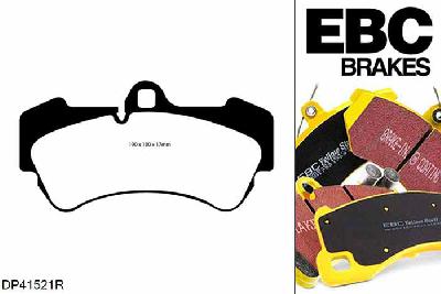 DP41521R, VW Touareg (1st Gen), 3.2 220 PK 2002-2006, EBC Yellowstuff remblokken set vooras, Voor modellen met Brembo remklauwen aan de vooras, Voor modellen met een remschijf diameter 330mm