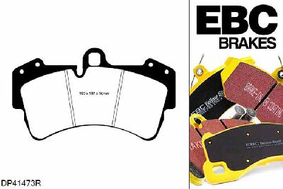 DP41473R, VW Touareg (1st Gen), 6.0 450 PK 2005-2010, EBC Yellowstuff remblokken set vooras, Voor modellen met Brembo remklauwen aan de vooras, Voor modellen met een remschijf diameter 350mm