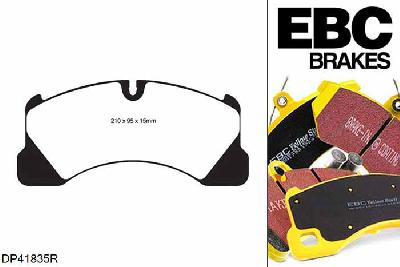 DP41835R, VW Touareg (2nd Gen), 4.2 360 PK 2011-, EBC Yellowstuff remblokken set vooras, Voor modellen met Brembo remklauwen aan de vooras, Voor modellen met een remschijf diameter 360mm