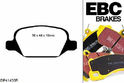 DP41430R, Alfa Romeo 147, 3.2 250 PK 147, EBC Yellowstuff remblokken set achteras Voor modellen met Girling/TRW remklauwen aan de achteras, Voor modellen met remschijf diameter van 276mm aan de achteras