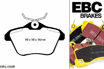 DP41096R, Alfa Romeo 166, 2.5 166, EBC Yellowstuff remblokken set achteras Voor modellen met Girling/TRW remklauwen aan de achteras, Voor modellen met remschijf diameter van 276mm aan de achteras