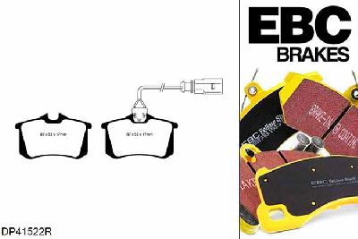 DP41522R, Audi S/RS RS4, 2.7 Twin Turbo 375 PK RS4, EBC Yellowstuff remblokken set achteras, Voor modellen met remschijf diameter van 312mm aan de achteras