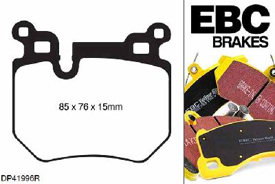 DP41996R, BMW 1 Series (E82) Coupe, 135 i (3.0 Twin Turbo) 1 Series (E82) Coupe, EBC Yellowstuff remblokken set achteras, Voor modellen met remschijf diameter van 324mm aan de achteras