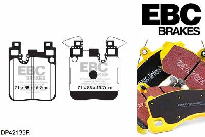 DP42133R, BMW 1 Series (F20) M140, M140 3.0 Turbo 340 PK 1 Series (F20) M140, EBC Yellowstuff remblokken set achteras Voor modellen met Brembo remklauwen aan de achteras, Voor modellen met remschijf diameter van 345mm aan de achteras