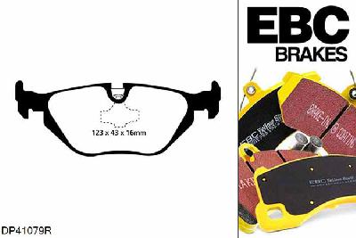 DP41079R, BMW 3 Series (E36), 316 (1.9) Compact 3 Series (E36), EBC Yellowstuff remblokken set achteras Voor modellen met ATE remklauwen aan de achteras, Voor modellen met remschijf diameter van 272mm aan de achteras
