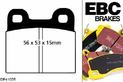 DP4105R, BMW 5 Series (E12), M535 (3.5) 5 Series (E12), EBC Yellowstuff remblokken set achteras Voor modellen met ATE remklauwen aan de achteras, Voor modellen met remschijf diameter van 272mm aan de achteras