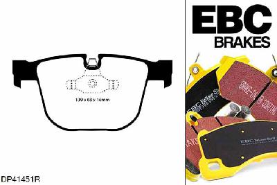 DP41451R, BMW 7 Series (E66), 730 (3.0 TD) 7 Series (E66), EBC Yellowstuff remblokken set achteras Voor modellen met ATE remklauwen aan de achteras, Voor modellen met remschijf diameter van 345mm aan de achteras