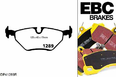 DP41289R, BMW Z4, 3.0 Si (E85) 265 PK Z4, EBC Yellowstuff remblokken set achteras Voor modellen met ATE remklauwen aan de achteras, Voor modellen met remschijf diameter van 294mm aan de achteras