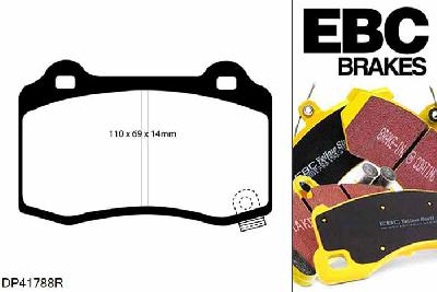 DP41788R, Dodge Challenger, 6.4 Challenger, EBC Yellowstuff remblokken set achteras Voor modellen met Brembo remklauwen aan de achteras, Voor modellen met remschijf diameter van 350mm aan de achteras