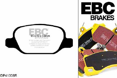DP41338R, Fiat Punto, 1.8 Punto, EBC Yellowstuff remblokken set achteras Voor modellen met TRW remklauwen aan de achteras, Voor modellen met remschijf diameter van 240mm aan de achteras
